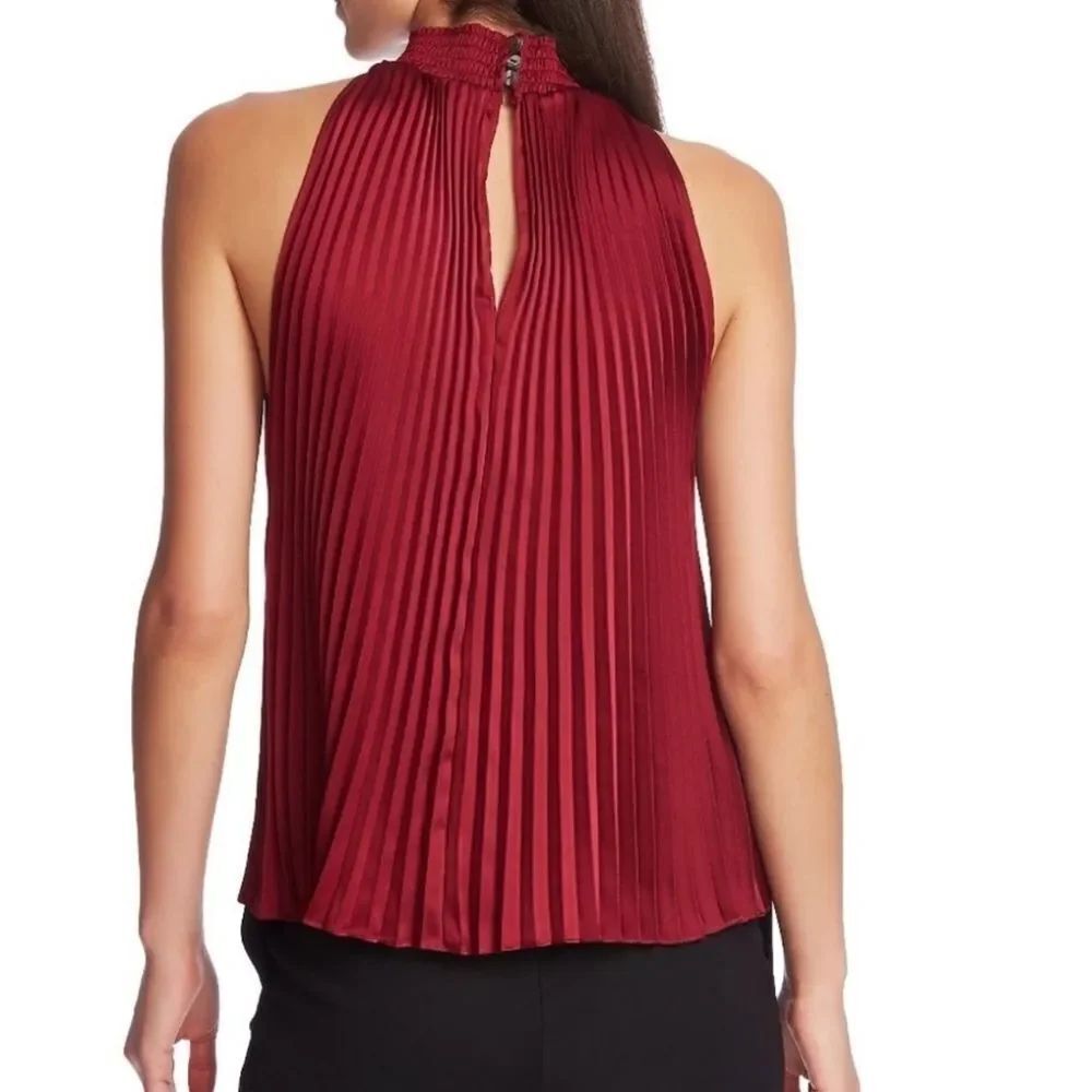 1.STATE Pleated Halter-Neck Top - Picture 2 of 13